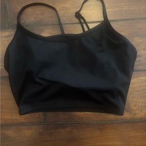 Pink Active Classic Black Sports Bra With Criss Cross Adjustable Straps